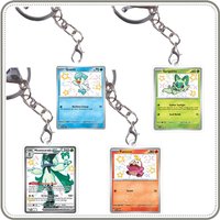 Anime Pokemon Keychain Sprigatito Meowscarada Fuecoco Skeledirge Quaxly Quaquaval Acrylic Cards Anime Game Pendant Game Prop