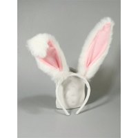 1pc Women Plush Rabbit Ear Decor Fur Costume Headband, Elegant Boho Style Autumn/Winter