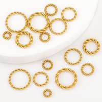 50pcs 4/5/6/7/8/10 mm Stainless Steel Thick Twist Rope Circle Closed Jump Rings Connector DIY Necklace Bracelet Jewelry Material