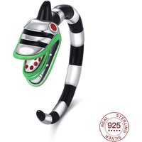 925 Sterling Silver Black And White Snake Open Ring Hypoallergenic Ring Holiday Blessing Everyday Outfits Jewelry Gift For Women