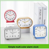 Small Simple Alarm Clock Silent Student Learning Clock Battery Operated Bedside Table Clock for Bedroom Office Table Decor