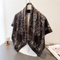 New 90cm Luxury Print Satin Silk Square Scarf For Women Shawl Hijab Neckerchief Female Hair Ribbon Headband Fashion Wrap Bandana