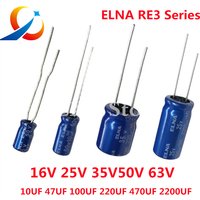 10PCS ELNA RE3 Series HiFi Audio Capacitor 16V 25V 35V 50V 0.1UF 10uF 22uF 47uF 100uF 220uF 470uF 1000uF 2200UF Original