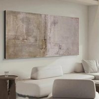 100% Handmade Abstract Oil Painting on Linen Simple Geometric Block Design Wall Art Picture for Home Living Room Decor Image ins