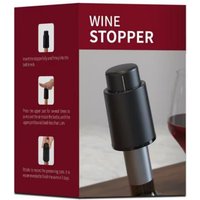 Black Vacuum-Sealed Wine Bottle Cap Stopper Memory Push-Style Wine Preserver Bar Tools Barware for Freshness Preservation