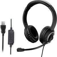 USB Headset with Mic Mute for PC 3.5mm Business Headphones with Rotatable Microphone Noise Cancelling