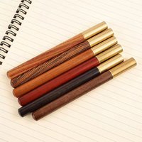 Vintage Wood Body Ballpoint Pen Brass Ball Roller Pen Metal Cap Ball Pen Stationery School Business Gifts Supplies Drop Shipping