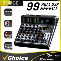 BOMGE 06S Professional audio mixer 6 Channel Mixing Console with 99 DSP Effect ,for studio recording & Live Performances