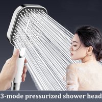 Square 3-mode pressurized shower head large panel household bathroom accessories large water outlet shower set