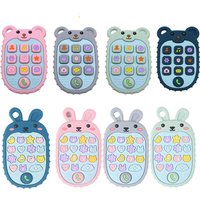 2025 New Baby Teether mobile phone Shape Silicone Teether Teething Toy Kids Sensory Educational Toy baby gift set