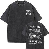 Washed Vintage The 1975 about You Print T-shirt Being Funny in A Foreign Language Album Tshirt Men Women Hip Hop Casual T Shirt
