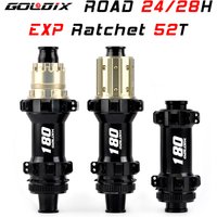 GOLDIX-Moyeu R180 pour Shimano SRAM, Frein à disque à verrouillage central à 6 boulons, 24 trous, 28 trous, Nouveau cliquet EXP, 52T Thru Road, Moyeu de vélo de gravier