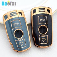 For BMW 1 3 5 6 7 Series E66 E90 E91 E92 E93 F01 F02 F04 TPU Smart Key Case Cover Shell Holder Key Fob Chain Ring