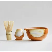 Japanese style rough pottery tea, Xian Li creative, Bai Ben Li matcha, brush holder tea ceremony pairing