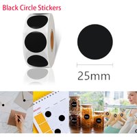 500Pcs/roll Black Circle Stickers Dot Stickers 1 Inch Round Write Coding Labels Can Writing for Family Office Student Classroom