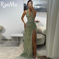 Ranmo Customized Off Shoulder Luxurious Lace Women's Evening Dresses Woman Elegant Dress Customized Ball Gown A-line Long Skirt