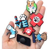New Arrival 1-18Pcs Find a Vet Dog Doctor PVC Garden Shoe Charms Pet Care Sandals Buckle Accessories DIY Cute Bags