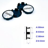 4pcs 58MM Car Wheel Center Caps With RAYS Racing Logo Emblem Wheels Hubcaps Auto Hub Rim Cover Replace Car Accessories