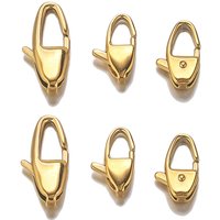 2pcs 316L Stainless Steel Lobster Clasps Gold-plated 18k Jewelry Making Connectors DIY Necklaces Bracelets Accessories Wholesale