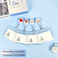 1Pcs Transparent ID Card Holder For Doctors And Nurses,Work ID Card Holder,Retractable ID Badge Holder,ID Card Holder