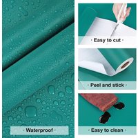50cm Matte Teal Blue Solid Color Wallpaper for Cabinets Self Adhesive Waterproof Decorative Removable Contact Paper for Bedroom