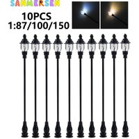 10pcs 1:87/150 Scale Warm White Model Street Lights Layout Lamppost Railway Train Garden Playground Scenery Led Lamp Lighting