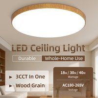 220V Ceiling Light One Light with 3 Colors Panel Ceiling Lamp LED Wood Grain Surface Ceiling Lamp 30W/40W Home Decor Lighting