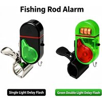 1/2Pcs Clip On Fishing Bite Alarm LED Light Clip On Alarm Sound Flash Buzzer Silicone Anti-scratch Clip Night Fishing Alert Bell