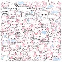 64PCS Cartoon Rainy Mist Kitten Graffiti Stickers - Waterproof for DIY Decor on Guitar, Notebook & Luggage( Anime Worlds Store)