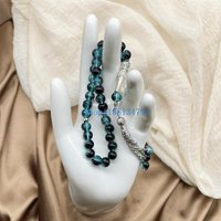 98km 33 Beads Ice Cracked Glass Prayer Tasbih for Daily Islamic Worship Meditation