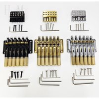 Brass 6 String Headless Electric Guitar Bridge Up+Lower Pillow Lock String Guitar Bridge Metal Fixed Guitar String Drawing Plate