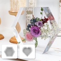 Moules en silicone en forme de cœur pour la conservation des fleurs, résine Xy, moule en forme hexagonale, outils d'artisanat d'art, cadeau de mariage, élection, bricolage