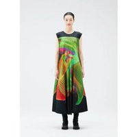 Miyake Pleated Print Dress 2025 Summer New Irregular Loose Big Size Sleeveless Tank Dresses