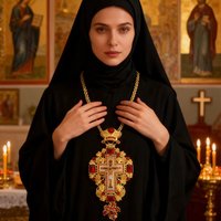 New 2026 Greece Orthodox byzantine Church Jewelry pectoral Cross Necklace Jesus Long Chain Religious icon Christian Gift Priest