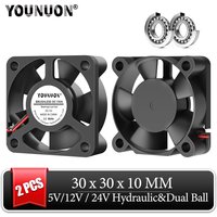 2PCS 3D Printer Mini Cooling Fan 3010 30MM 30*30*10MM 3cm Graphics card fan Cooling Fan DC 5V 12V 24V Hydraulic&Dual Ball