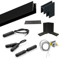 Rail magnétique monté en surface, 1.5m, pour suspension au plafond, bande LED, connecteur d'angle, alimentation 48V
