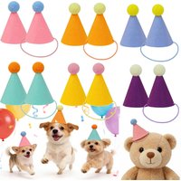 3/6pcs Pet Party Hat Colorful Mini Party Hats for Stuffed Animals Pet- Assorted Birthday Hats for Doll Dogs Cats Rabbits Puppies