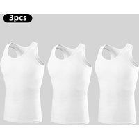 3-piece European and American Size MEN'S Pure Cotton Vest Solid Color Fashion Sleeveless Vest Bottoming Shirt Four Seasons Cloth
