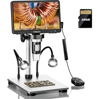 TOMLOV Digital Microscopes1200X 1080P Coin Microscope Magnifier 12MP Ultra-Precise Focusing HDMI Microscope for Soldering Repair
