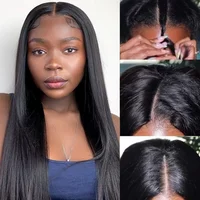 Straight Wig Glueless Natural Color No Sew In No Glue No Leave Out V Part Wigs
