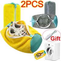 2PCS Shoe Washing Bag Washing Machine Laundry Bags with Zipper Closure Shoes Cleaning Bag Shoes Laundry Fluffy Fibers Sneaker