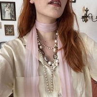 Crinkled Chiffon Skinny Scarf Lightweight Sheer Texture Neckerchief Multi-use Hair Scarf Bag Handle Wrap for Daily Office Gift