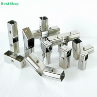 〔R〕Stainless Steel Square Tube Connectors, Adjustable Pipe Joints for Shelving & Railing