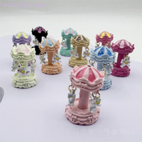 New 1Pc Carousel Alloy DIY Jewelry Accessories Creative Fantasy Christmas Holiday Decor Carousel Ferris Wheel Ornaments Keychain