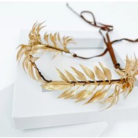 New Unisex Greek Laurel Crown Adjustable Gold God Elf Leaf Headpiece Elven Circlet for King Men Adult Renaissance Toga Cospay