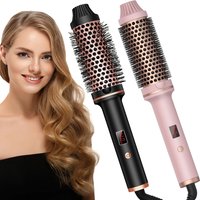 Valentine Gift Hair Curler Straightener Electric Hair Brushes Hot Comb Professional Curling Iron Heated Anti-Scald Thermal Brush
