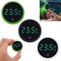 Kabelloses digitales Thermometer in Weiß/Grün/Schwarz mit Grad Celsius, Aquarium-Thermometer mit LED-Anzeige