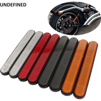 Motorcycle Front Fork Reflector Sticker Lower Legs Slider Saddlebag Latch Cover Safety Warning For Harley Sportster XL Universal