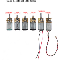 【GE】1PCS Hot Sale Micro N20 Gear Motor Slow Speed Metal Gearbox Reducer Electric Motor DIY Toy 40/60/28/150/300/110 RPM
