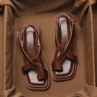 Vintage Summer Open Toe Women Gladiator Sandals Fashion Buckle Strap Pumps Elegant Thick Heel Slingbacks Sandalias Mujer